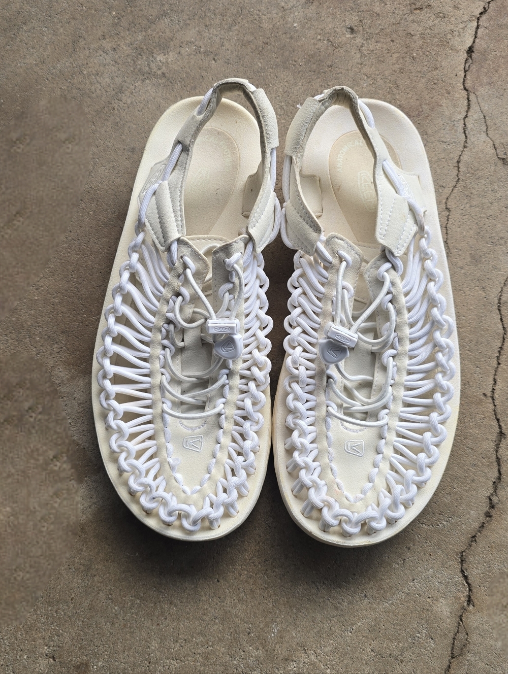 KEEN Uneek Sandals- Women Size 9.5 Braided Cord -  Bone - Fisherman